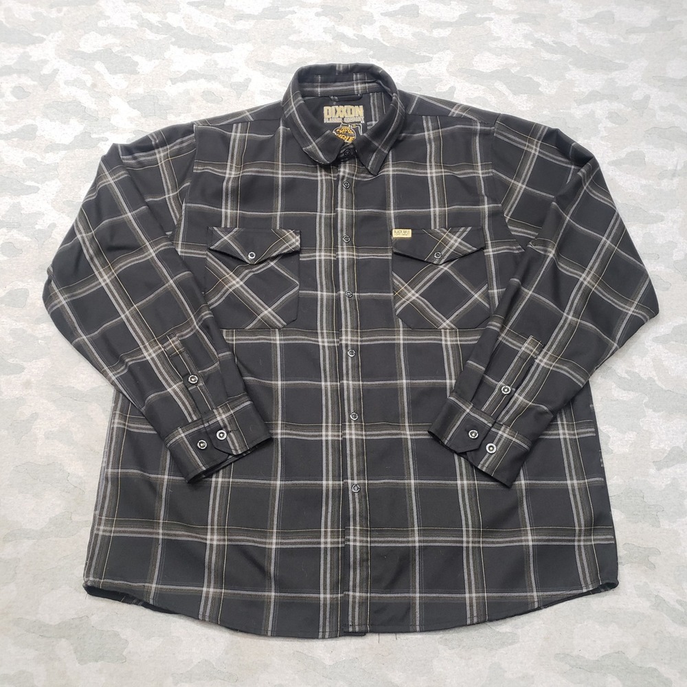 Dixxon Shirt Mens 2XL Black Plaid Black Rifle Coffee Company Long Sleeve Button